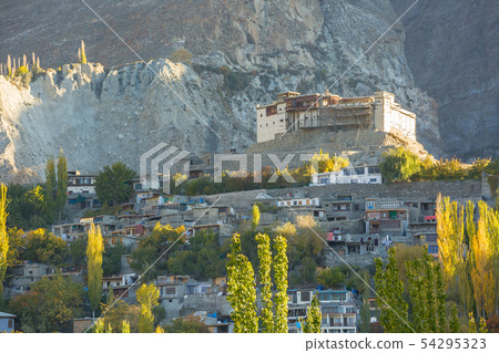 Baltit fort in autumn. Karimabad surround by 54295323
