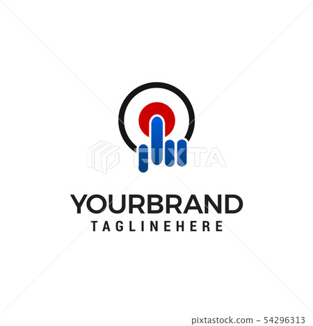 Press Red Power button Logo Template design 54296313