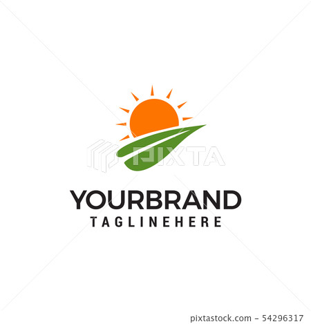 Sun nature Logo Template design 54296317