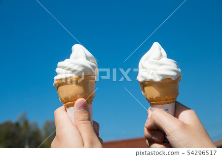 Soft cream and blue sky Soft cream and blue sky 54296517