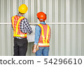 behind of two engineer inspected constructio 54296610