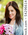 portrait beautiful asian woman with flower 54296614
