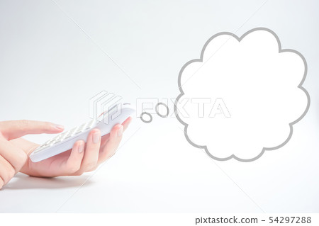 Calculator and speech bubble Calculator and speech bubble 54297288