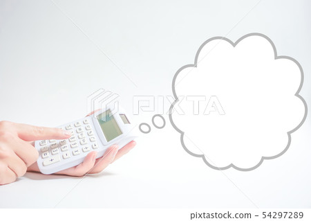 Calculator and speech bubble 54297289