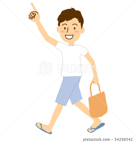 Summer man white T-shirt shorts eco bag 54298542