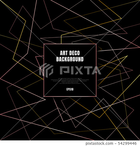 Abstract gold lines art deco style on black Abstract gold lines art deco style on black 54299446