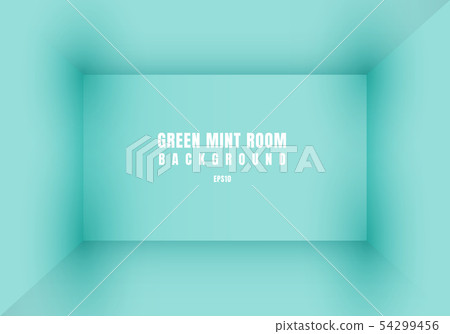 3D empty green mint room modern blank interior 3D empty green mint room modern blank interior 54299456
