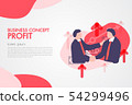 Business men shaking hands concept profit 54299496
