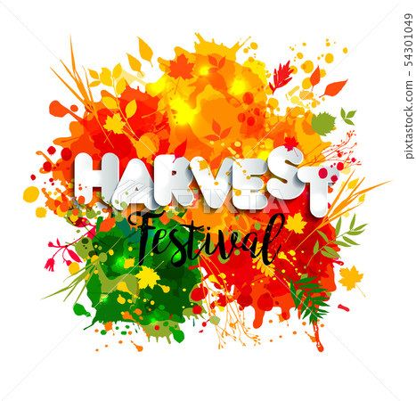 Harvest festival in paper style. Fall style for - Stock Illustration ...
