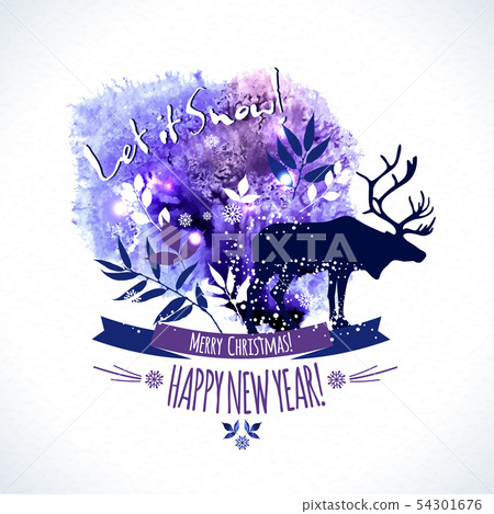 Christmas and happy new illustration. 54301676