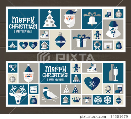 Christmas illustration. Vector set of icons. 54301679