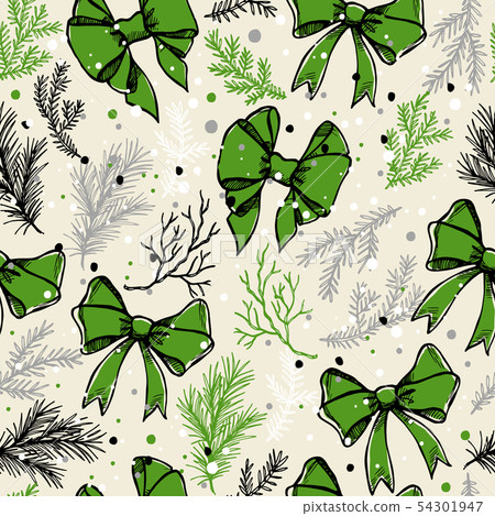 Christmas seamless pattern with christmas bows - Stock Illustration ...