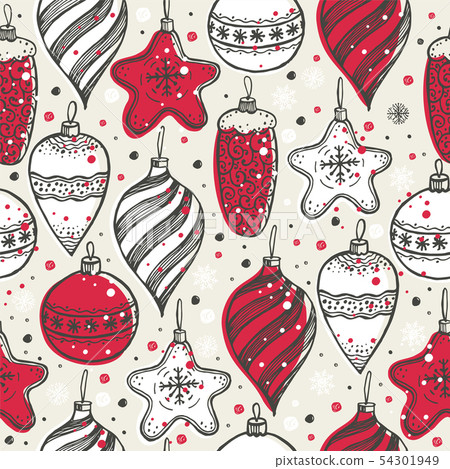 Christmas seamless pattern with christmas symbols - Stock Illustration ...
