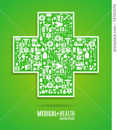 Medical icon background. Cross set. 54302076
