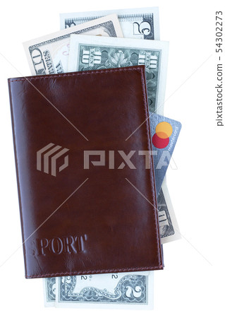 Passport, credit card with Mastercard logo and US Passport, credit card with Mastercard logo and US 54302273