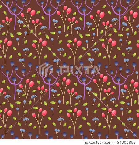 Wild berries seamless pattern vector background - Stock Illustration ...