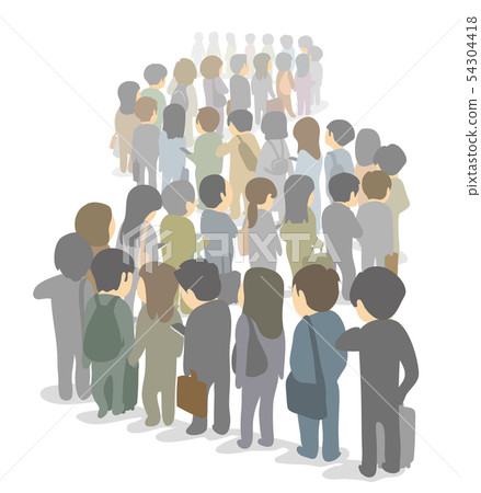 Businessman, long line of ordinary people 54304418