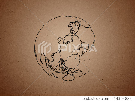 Abstract earth drawn with pencil on paper 54304882