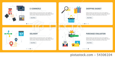 E-commerce, shopping basket, delivery and 54306104
