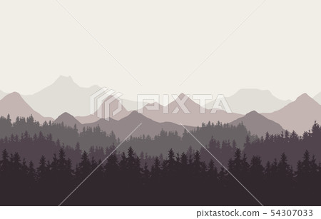 Realistic illustration of mountain landscape with 54307033
