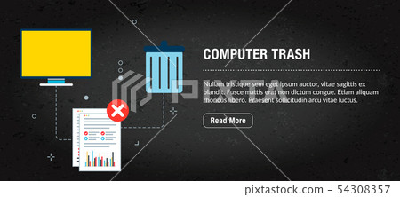 Computer trash, banner internet with icons in 54308357