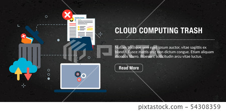 Cloud computing trash, banner internet with icons 54308359