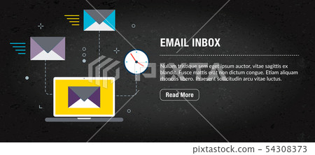 Email inbox, banner internet with icons in vector. Email inbox, banner internet with icons in vector. 54308373