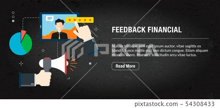 Feedback financial banner internet with icons in Feedback financial banner internet with icons in 54308433