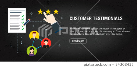 Customer testimonials banner internet with icons Customer testimonials banner internet with icons 54308435
