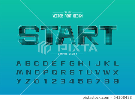 Pixel bold font and alphabet vector, Design Pixel bold font and alphabet vector, Design 54308458
