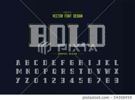 Pixel bold font and alphabet vector, Script design Pixel bold font and alphabet vector, Script design 54308459