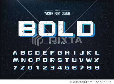 Texture Bold Font and alphabet vector, Design Texture Bold Font and alphabet vector, Design 54308486