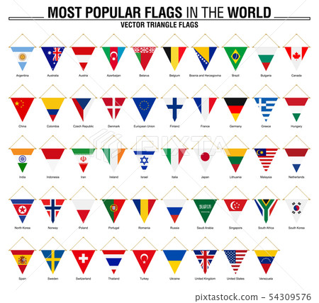 Collection of triangle flags, most popular world Collection of triangle flags, most popular world 54309576