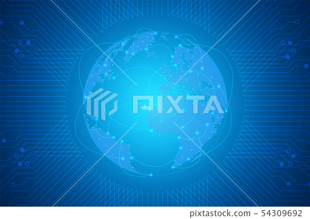 Global network connection, globe map technology Global network connection, globe map technology 54309692