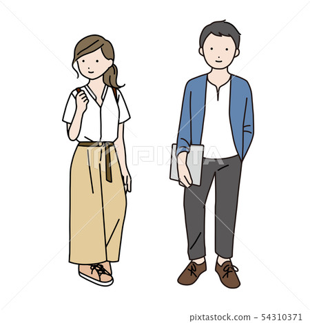時尚的年輕夫婦時尚 時尚的年輕夫婦時尚 54310371
