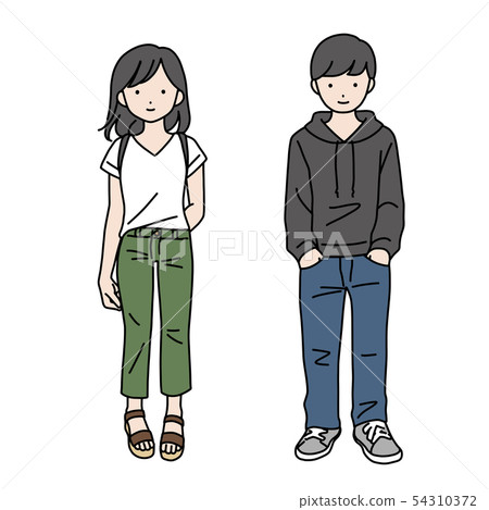 時尚的年輕夫婦時尚 時尚的年輕夫婦時尚 54310372