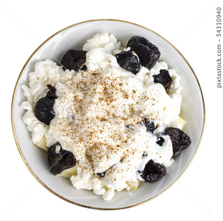 Cottage cheese, fruits, prunes. Health food Cottage cheese, fruits, prunes. Health food 54310940