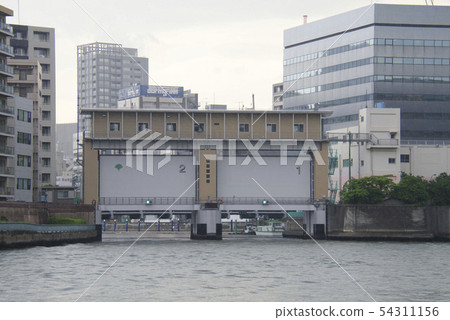 Kamejima River Suimon connecting the Kamejima River and the Sumida River (Chuo-ku, Tokyo) Kamejima River Suimon connecting the Kamejima River and the Sumida River (Chuo-ku, Tokyo) 54311156