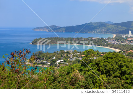 Aerial scenic view over beautiful Andaman sea and Aerial scenic view over beautiful Andaman sea and 54311453