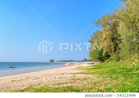 Clear blue sea at Bang Sak Beach near Khao Lak, 54311494