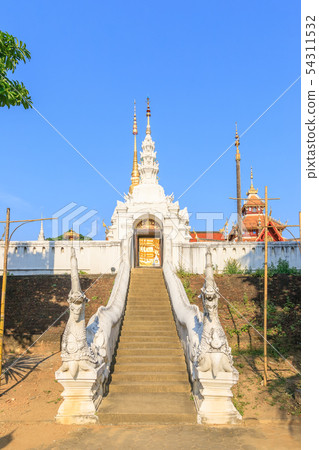 Naga staircase to Wat Pong Sanuk temple, Lampang, Naga staircase to Wat Pong Sanuk temple, Lampang, 54311532