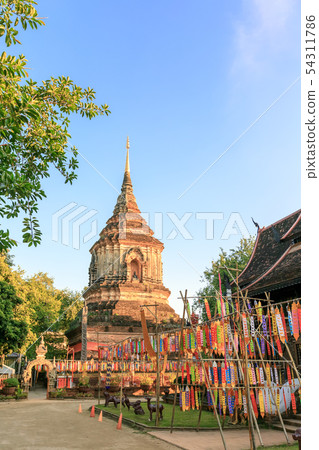 Golden pagoda at Wat Lok Moli Temple in Chiang Golden pagoda at Wat Lok Moli Temple in Chiang 54311786