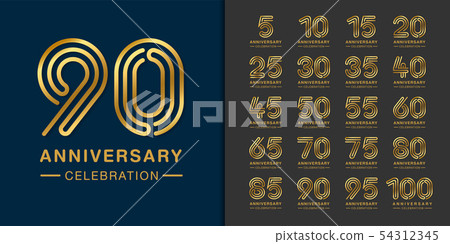 Set of premium anniversary logotype.  54312345