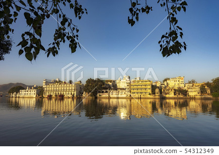 Waterfront building in Udaipur city. Waterfront building in Udaipur city. 54312349