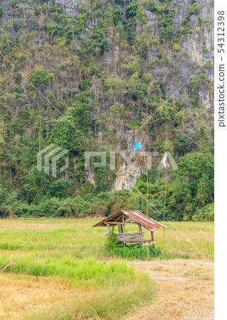Beautiful limestome mountain range at Ban Mung Beautiful limestome mountain range at Ban Mung 54312398
