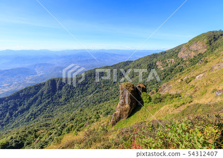 Pha Ngam Noi Cliff and valley scenery view at Kew Pha Ngam Noi Cliff and valley scenery view at Kew 54312407