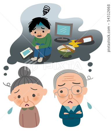 Elderly couple suffering from withdrawal son Elderly couple suffering from withdrawal son 54312668