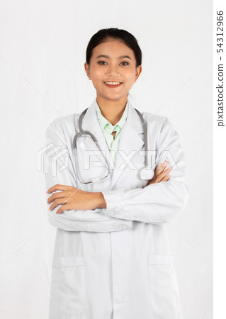 Asian medicine doctor woman isolated Asian medicine doctor woman isolated 54312966