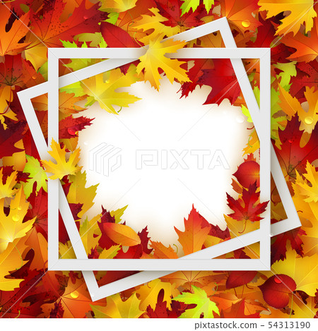 Autumn background design, realistic red and yellow Autumn background design, realistic red and yellow 54313190