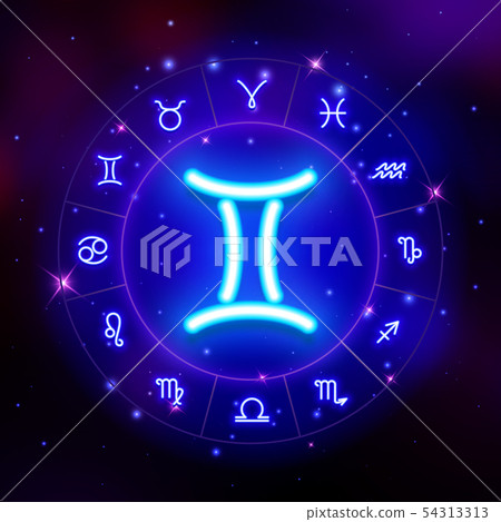 Gemini zodiac sign, horoscope symbol, vector - Stock ...